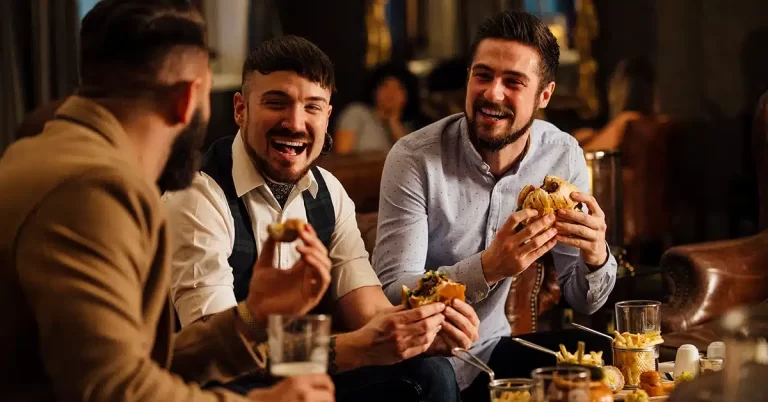 Customers dining in an Australian pub